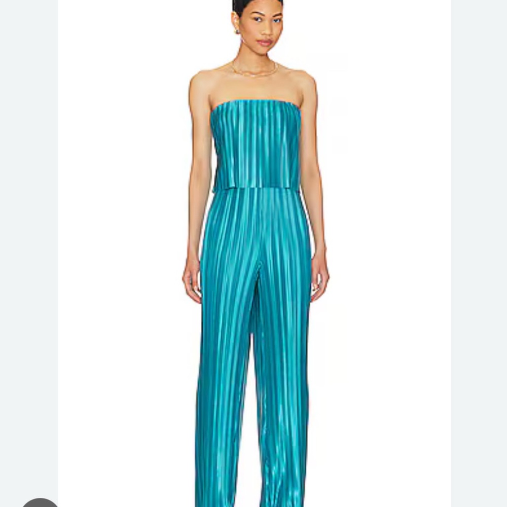 Teal Strapless Jumpsuit